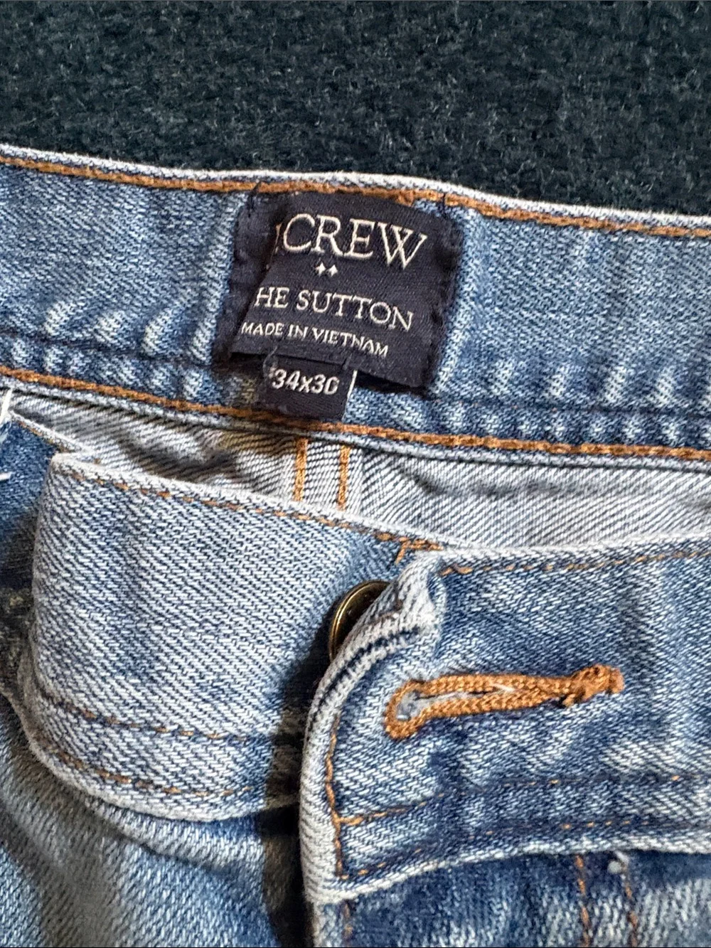 J. Crew Denim Jeans - Light Blue with Tan Stitching